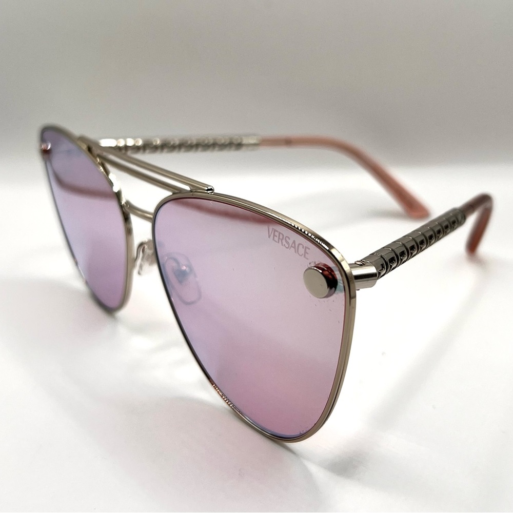 Versace Aviator Sunglasses with Pink Mirror Lenses NWT